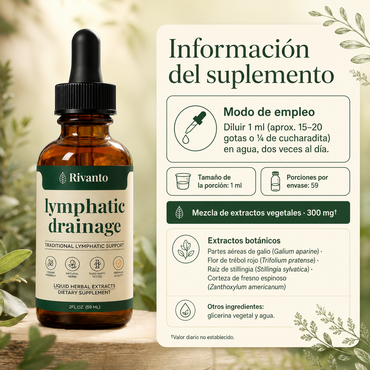 Gotas naturales para favorecer el drenaje linfático y reducir la hinchazón