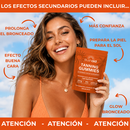 Gomitas bronceadoras para un tono dorado y luminoso