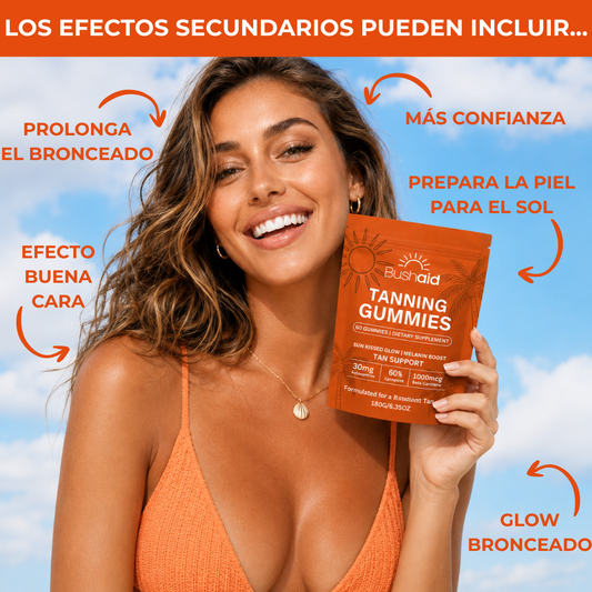 Gomitas bronceadoras para un tono dorado y luminoso