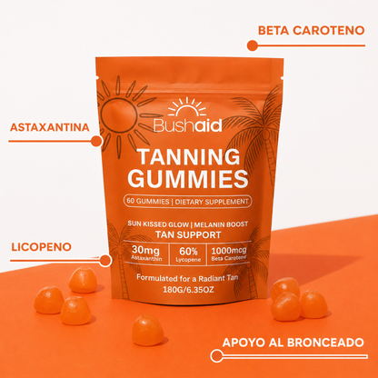 Gomitas bronceadoras para un tono dorado y luminoso