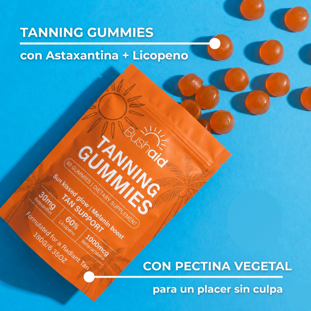 Gomitas bronceadoras para un tono dorado y luminoso